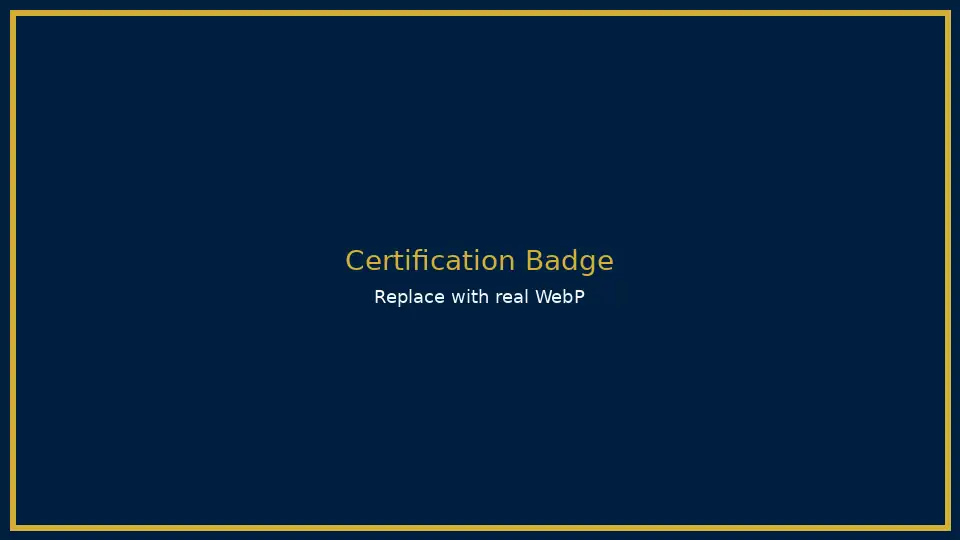 Certification badge and gold testing tools representing a trusted Chicago gold buyer